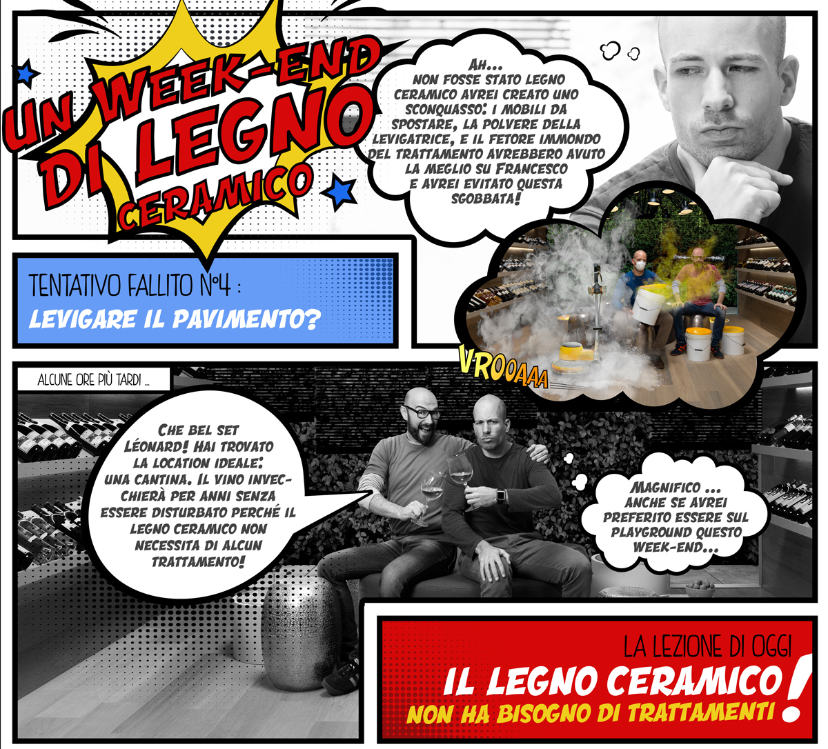 Un Week-end in Legno Ceramico - Levigare il pavimento?