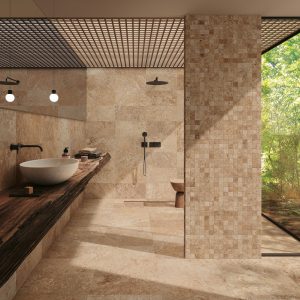 Tiber Natural 30x60 et mosaïque 5x5