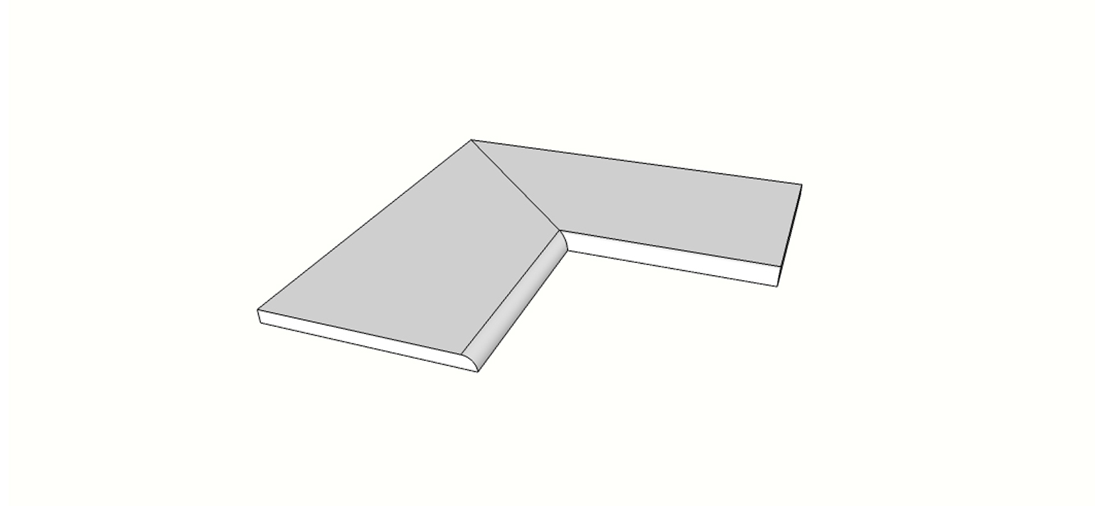Angolo interno completo (2pz) bordo dritto con antisdrucciolo <span style="white-space:nowrap;">30x60 cm</span> &nbsp; <span style="white-space:nowrap;">sp. 20mm</span>