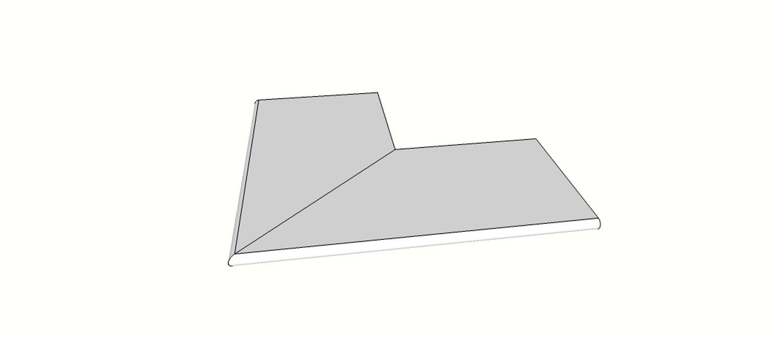 Angolo interno completo (2pz) bordo arrotondato svasato <span style="white-space:nowrap;">30x60 cm</span> &nbsp; <span style="white-space:nowrap;">sp. 20mm</span>