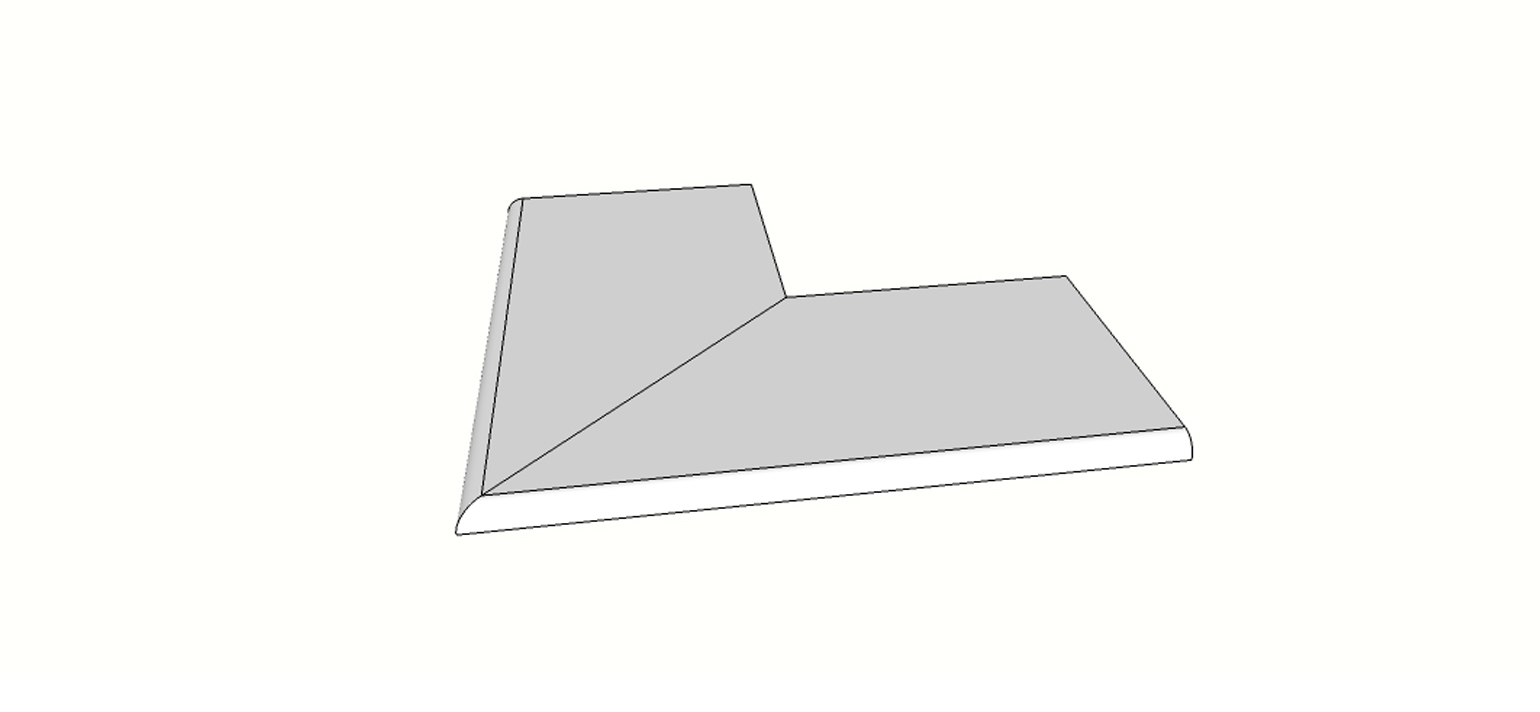 Angolo interno completo (2pz) bordo becco di civetta svasato <span style="white-space:nowrap;">30x60 cm</span> &nbsp; <span style="white-space:nowrap;">sp. 20mm</span>