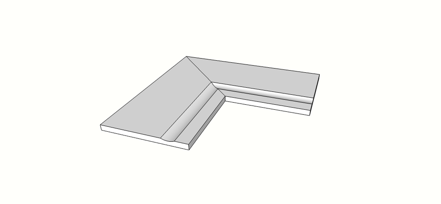 Angolo interno completo (2pz) bordo becco di civetta con antisdrucciolo <span style="white-space:nowrap;">30x60 cm</span> &nbsp; <span style="white-space:nowrap;">sp. 20mm</span>