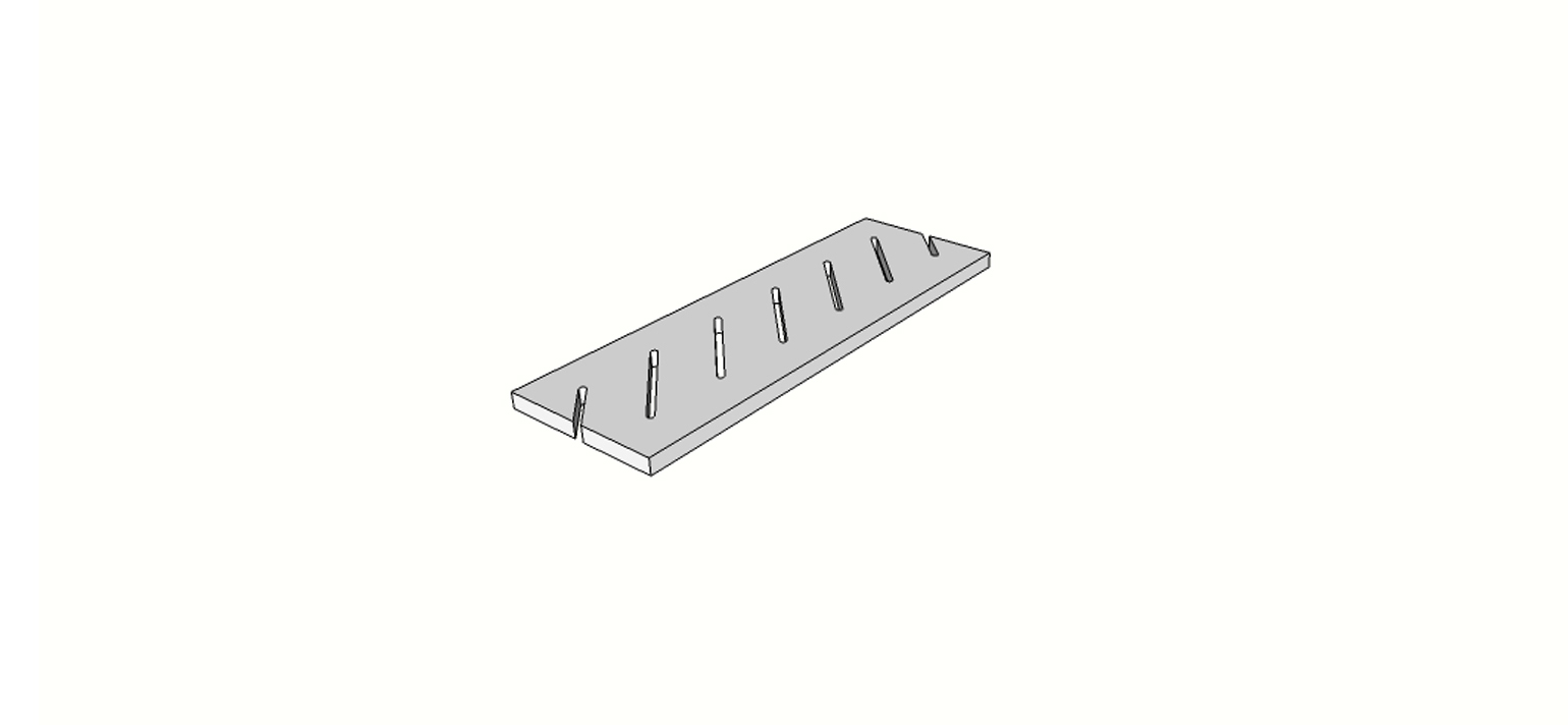 Griglia dritta <span style="white-space:nowrap;">20x60 cm</span>   <span style="white-space:nowrap;">sp. 20mm</span>